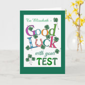 4カスタム葉クローバーのテストで幸運 カード (黄色い花)