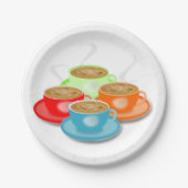 4カップのコーヒー紙プレート ペーパープレート (正面)