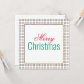 4カラフルポインセティアスモチーズメリークリスマス カード (正面/裏面インサイチュ)