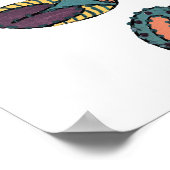 4カラフル葉つる植物 ポスター (角)