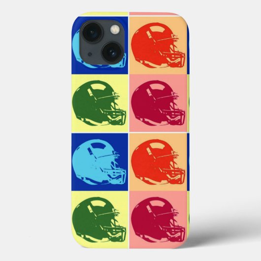 4カラーアートポップ・アートのサッカーヘルメット Case-Mate iPhoneケース (裏面)
