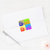 4カラーアートポップ・アートのレディーリバティ スクエアシール (封筒)