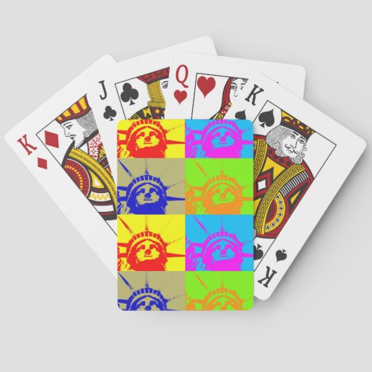 4カラーアートポップ・アートのレディーリバティ トランプ (裏面)