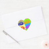 4カラーアートポップ・アートのレディーリバティ ハートシール (封筒)