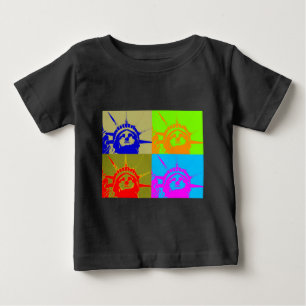 4カラーアートポップ・アートのレディーリバティ ベビーTシャツ