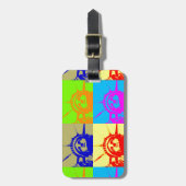 4カラーアートポップ・アートのレディーリバティ ラゲッジタグ (正面縦)