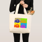 4カラーアートポップ・アートのレディーリバティ ラージトートバッグ (正面(商品))