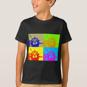 4カラーアートポップ・アートのレディーリバティ Tシャツ