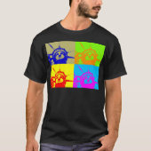 4カラーアートポップ・アートのレディーリバティ Tシャツ (正面)