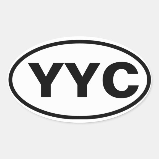 4カルガリー"YYC" 楕円形シール (正面)