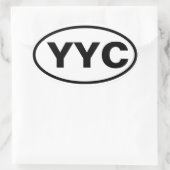 4カルガリー"YYC" 楕円形シール (バッグ)