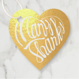 4カ国語で多感謝していくのハートの形をした フェイバータグ