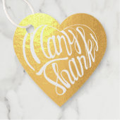 4カ国語で多感謝していくのハートの形をした フェイバータグ (正面)