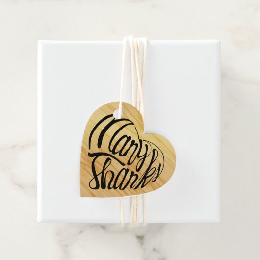 4カ国語で多感謝していくのハートの形をした フェイバータグ (インサイチュ)