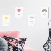 4キッズバイブル聖句ウォールアートのセット (リビング)