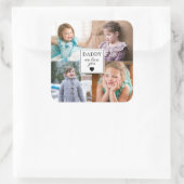 4キッズフォトコラージュ父の日 スクエアシール (バッグ)