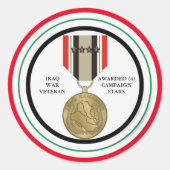 4キャンペーンスターイラク戦争退役軍人 ラウンドシール (正面)