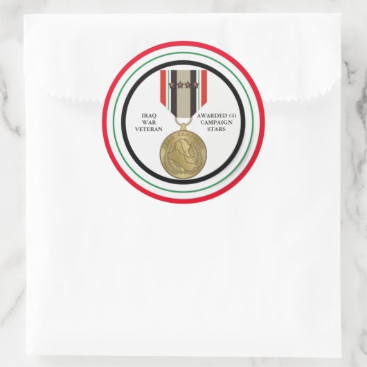 4キャンペーンスターイラク戦争退役軍人 ラウンドシール (バッグ)