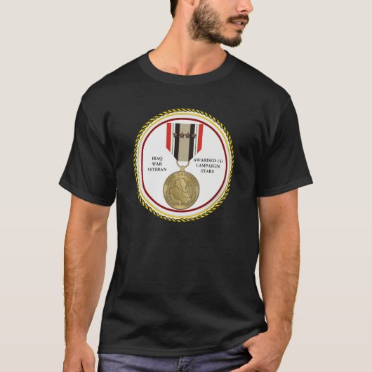 4キャンペーンスターイラク戦争退役軍人 Tシャツ (正面)