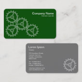 4ギアII – ダークグリーンの白 – グレーバック 名刺 (正面/裏面)