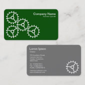 4ギアIII – ダークグリーンの白 – グレーバック 名刺 (正面/裏面)