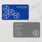 4ギアIII – ネイビーブルーの白 – グレーバック 名刺 (正面/裏面)