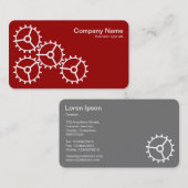 4ギアIII – ルビーレッドの白 – グレーバック 名刺 (正面/裏面)