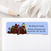 4クマ家族クリスマスラベル雪 ラベル (インサイチュ)