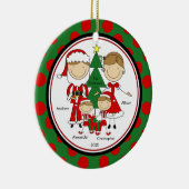 4クリスマスのオーナメントのかわいい棒の姿の系列 セラミックオーナメント (右)