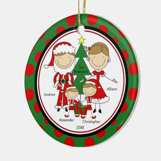 4クリスマスのオーナメントのかわいい棒の姿の系列 セラミックオーナメント (左)