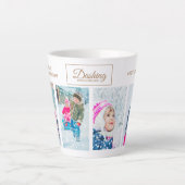 4クリスマスフォトコラージュ雪の祖母 カフェラテマグ (正面)