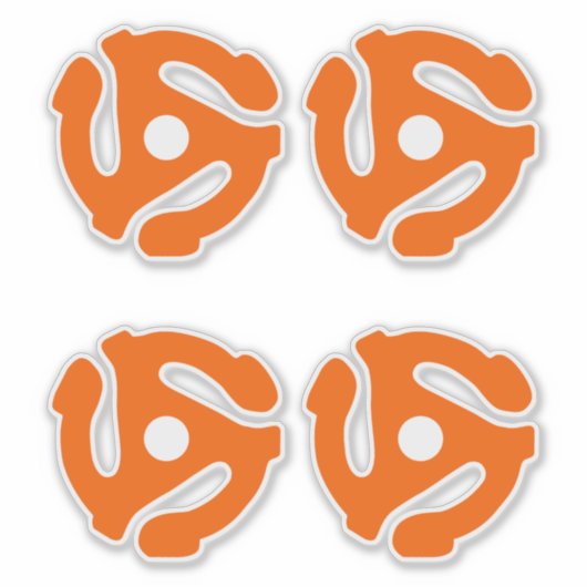 4クールレトロヴィンテージオレンジ45スペーサーDJ シール (正面)