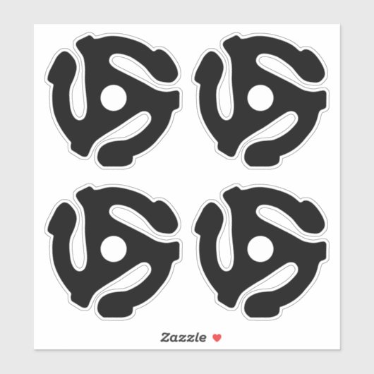 4クールレトロヴィンテージブラック45スペーサDJ シール (シート)