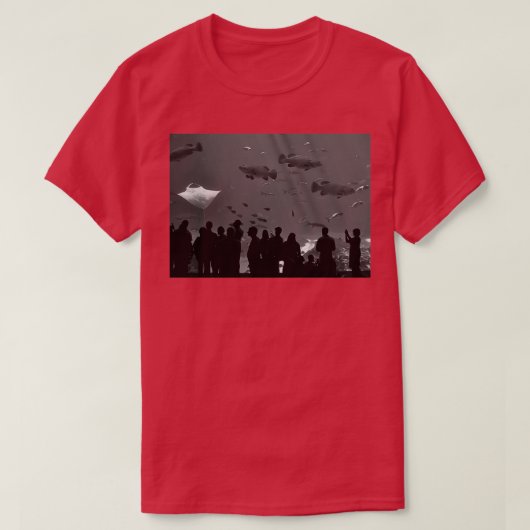 4グラウパーとマンタBW Tシャツ (デザイン正面)