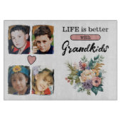 4グランドキッズ写真フローラピンク カッティングボード (正面)