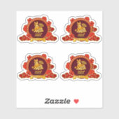 4コン西ファカイ、富を願う新中国の年 シール (シート)