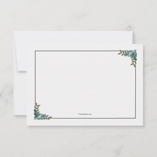 4コーナーの群葉の悔やみや弔慰のサンキューカード サンキューカード (裏面)