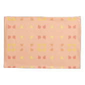 4コーナーピーチイエロージオメトリックタイルパターン 枕カバー (裏面)