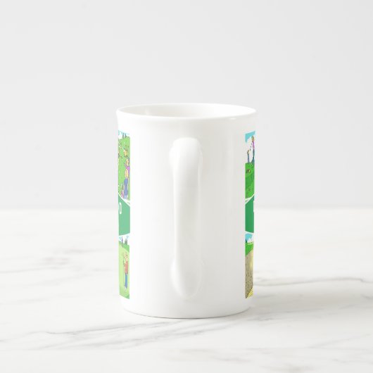 4ゴルフ伝説用のゴルフマンガデザイン ボーンチャイナマグカップ (裏面)