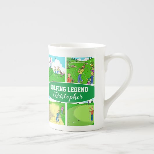 4ゴルフ伝説用のゴルフマンガデザイン ボーンチャイナマグカップ (右)