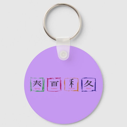 4シーズンイン日本の – 黒文字 キーホルダー (正面)