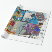 4シーズンズアートデコ美しいファッションイラストレーション ラッピングペーパー (アンロールド)