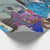 4シーズンズアートデコ美しいファッションイラストレーション ラッピングペーパー (角)