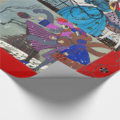 4シーズンズアートデコ美しいファッションイラストレーション、赤 ラッピングペーパー (角)