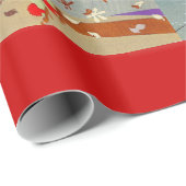 4シーズンズアートデコ美しいファッションイラストレーション、赤 ラッピングペーパー (ロールコーナー)