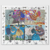 4シーズンズアールデコ美しいファッション衣装デザイン ラッピングペーパー (フラット)