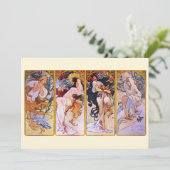 4シーズンズバイアルフォンスミュシャ、ヴィンテージアールヌーボー 招待状 (スタンド正面)