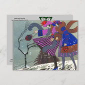 4シーズン/冬の雪/ファッション衣装デザイナー ポストカード (正面/裏面)