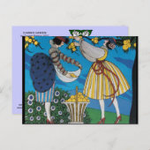 4シーズン/夏の庭/ファッション衣装デザイナー ポストカード (正面/裏面)