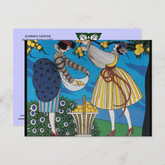 4シーズン/夏の庭/ファッション衣装デザイナー ポストカード (正面/裏面)